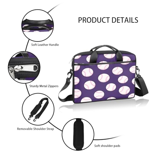 Bolsa para portátil deportiva con patrón de balones 15 pulgadas miniatura 4