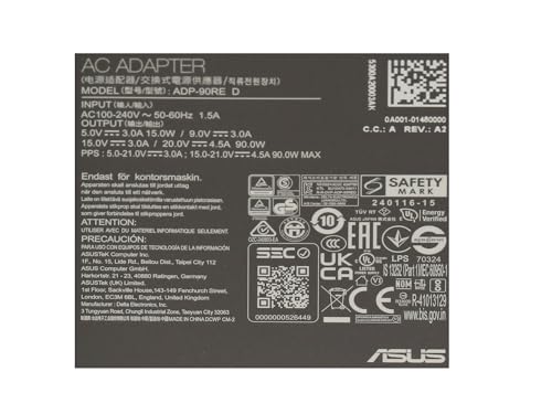 Plus de batterie faible avec le chargeur USB-C 90W Asus pour ordinateur portable 14X UX5400ZF