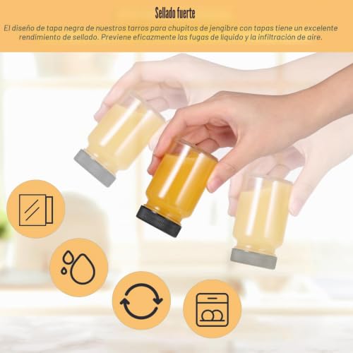 Miniatura 4 de Hejo 10 Pcs Mini Botes Cristal Pequeños, Botellas De Cristal Con Tapas, Botellitas De Vidrio De 60 Ml Con Etiqueta, Tarritos De Vidrio Pequeños Reutilizable De Aceite, Salsa, Leche Tapa Negro