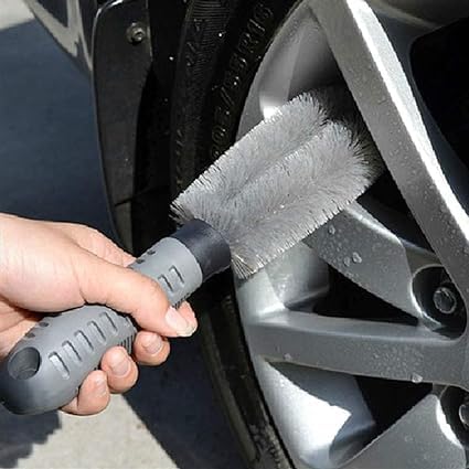 SUWORS Çizmez Oto Jant Temizleme Fırçası - Ergonomik Kaymaz Saplı Araç Lastik ve Detay Temizlik Fırçası, Balata Tozu ve Kir Sökücü (Gri)