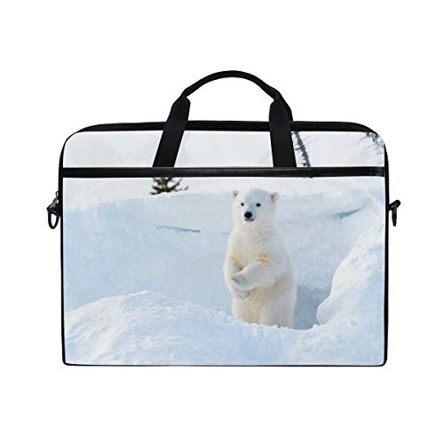 Sac à bandoulière pour ordinateur portable 14 pouces ours polaire