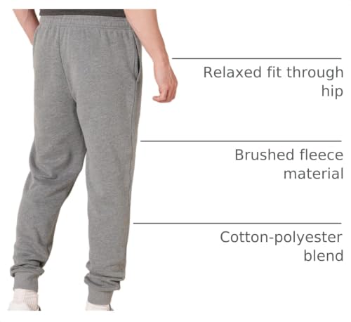 Image of Amazon Essentials Men's Relaxed Fit Fleece Joggers Sweatpants with Drawstring Waist, Tapered Leg, Ribbed Cuffs, Brushed Interior
