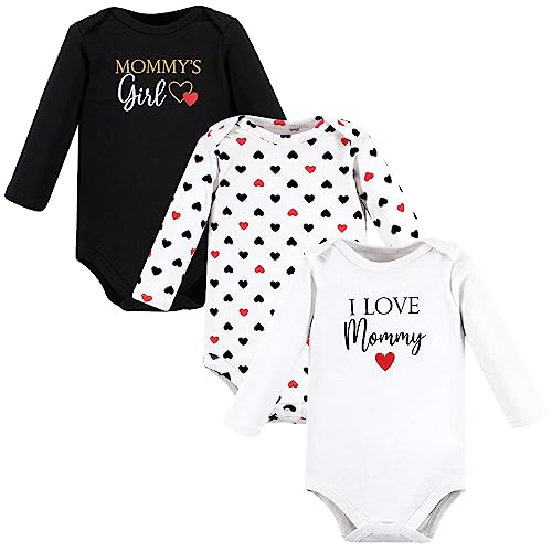 Image of Hudson Baby baby-girls Cotton Long-sleeve Bodysuits 3-pack