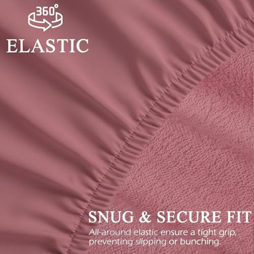 Image of Trance Cotton Feel Terry 72 x 70 inch Ultra Soft Waterproof Mattress Protector | Breathable - Hypoallergenic Fitted Style Mattresses Cover (72x70 inch | 6x5.8 feet, Pink - Pack of 1)