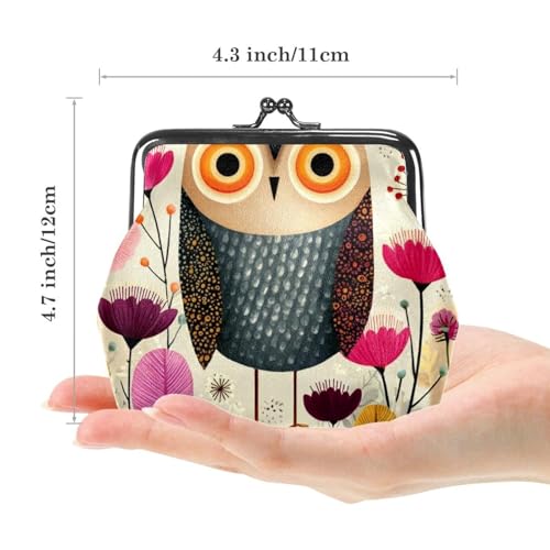 Small Buckle Coin Purse Cartoon Owl Flowers and Birds (3) Pouch Kiss-lock Clasp Change Purse Wallets2