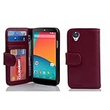 Cadorabo Hülle kompatibel mit LG Google Nexus 5 aus Premium Kunst Leder Flip Klappbare Stoßfeste Magnetische [Standfunktion] [Kartenfächern] Cover Hülle für LG Google Nexus 5 Tasche in Lila