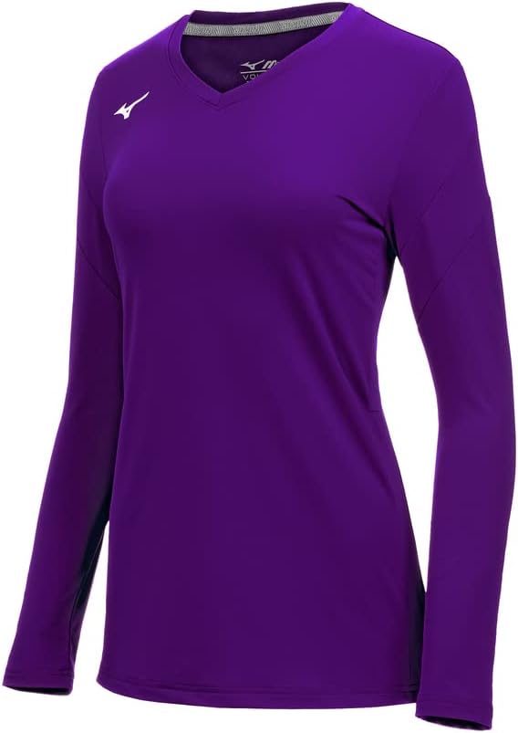 Mizuno Girls' Balboa 6 Long Sleeve Volleyball Jersey, Purple, Medium