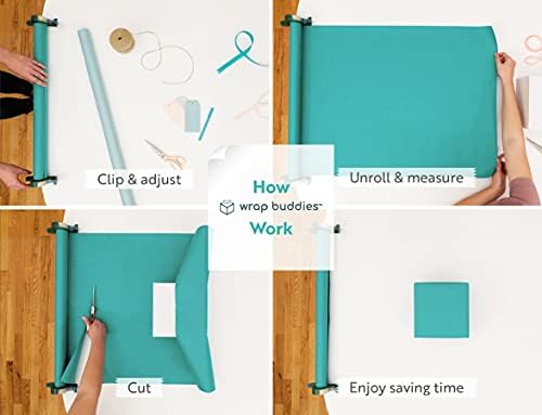 Wrap Buddies | Compact, Simple Gift Wrapping Paper Holder and Organizer (Cherry)