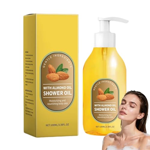 Nourishing Almond Shower Oil, Silk Body Shower Oil for Women, Hydrating Almond Bodys Wash, Cleansing Body Wash for Dry Skin, Fast-Absorbing Bath Moisturizer Serum, Skincare Bath Serum. (1PCS)