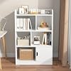 Six-Grid Wooden Bookshelf,Freestanding Storage Cabinet,Cube Storage Rack,Suitable for Bedroom,Living Room,Playroom(White-02)