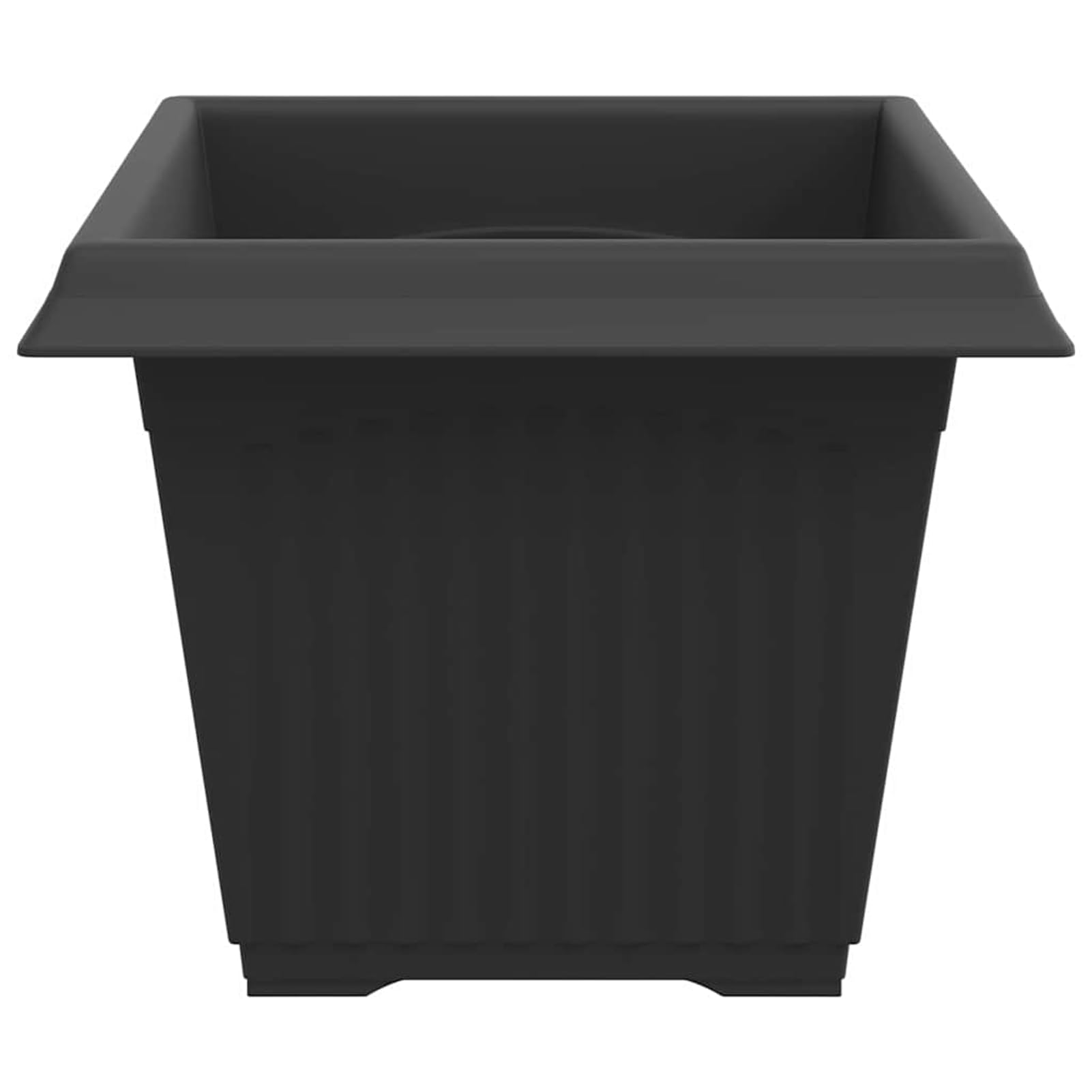 Anself Quadratischer Blumentopf Schwarz - Kunststoff, für Innen & Außen, mit Entwässerungslöchern Model42020337