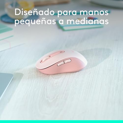 Logitech ratón inalámbrico M650 Signature para oficina y teletrabajo rosa 3