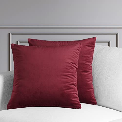 Image of HPD Half Price Drapes Cushion Cover 18 x 18 Heritage Plush Velvet - VPYC-179758-CC18PR - Pair, Cinema Red