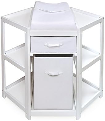 white corner changing table