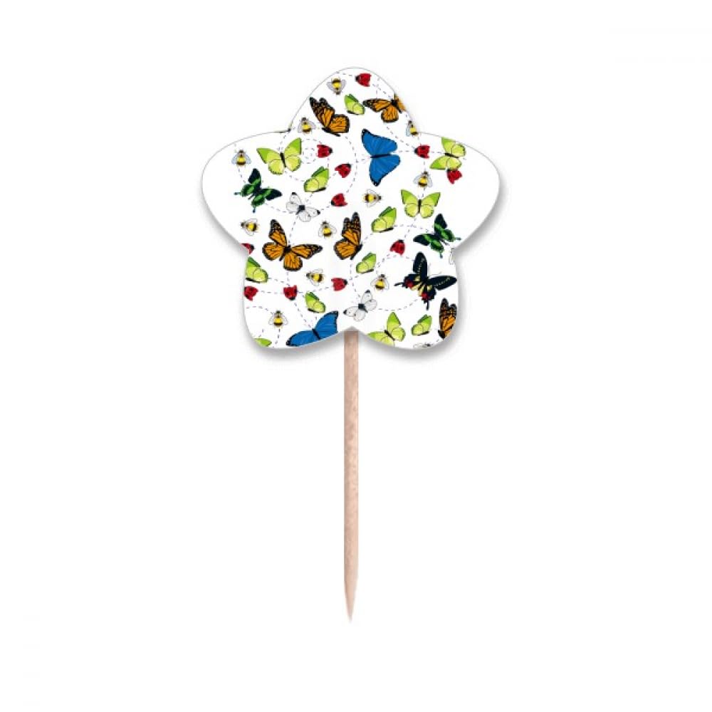 Pics à cupcakes cure-dents volants drapeaux étoiles avec tailles mixtes pour buffet