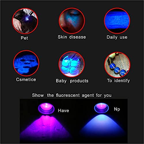 Leluohq 2 Pack Uv Penlight Flashlight With Clip，Mini Led Handheld Tactical Pocket Torch With High Lumens，Blacklight Detector For Money Detector,Pet Urine,Pet Stains And Bed Bug #TOP2