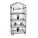 Produktbild Relaxdays Gewächshaus Balkon, PVC-Folie, Stahl, HxBxT: 159 x 69 x 49 cm, Foliengewächshaus 4 Ebenen, schwarz/transparent
