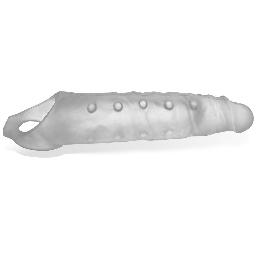 Oxballs Snake Deep Reach Cocksheath Soft Plus Funda de silicona con textura venosa y 3 inserciones de ajuste personalizado Juguete de extensión realista para herramientas de placer para hombres y parejas Hielo transparente