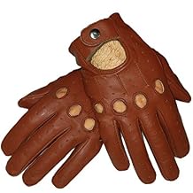 Genuine Leather Gloves for Men Cognac, Small