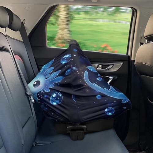 Image of Axolotl Breast Feeding Cover Cat Carseat Covers Baby, Breathable Nursing Covers Breast Feeding Covers for Women, Infant Carseat Canopy Black