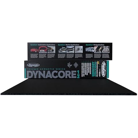 Dynamat DynaCore ½” Thick Lightweight Black Thermo-Acoustic Insulating Fiber for Cars, Trucks, Boats, RVs & More – Dissipates Sound & Absorbs Heat – 32" x 54" Sheet, 12 sq ft of Coverage Cover