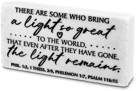 Lighthouse Christian Products Bring A Light So Great, White 4.5 x 2.5 Inch Cast Stone Tabletop Block Sign image 4