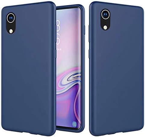 NiaCoCo Compatible with Huawei P Smart 2019/Honor 10 Lite Case Ultra Thin Shockproof Liquid Silicone Phone Case Soft Gel Microfiber Rubber Stripe Protector Case (Blue Purple)