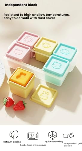 Molde de silicona para cubitos de hielo grandes 6 piezas miniatura 4