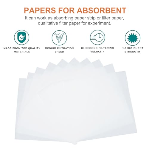 Image of Mobestech 30 Sheets Qualitative Filter Paper 11.81 X 11.81 in Lab Rectangular Filter Sheets for Chemistry Experiments Chromatography Water Filtration and Absorbent Paper Use
