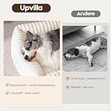 Upvilla Luxusweicher Hundekorb, Super Weiches hundebett Grosse Hunde, 4-seitiges Nackenkissen, Abnehmbare Waschbare Hundematte, Hundesofa mit Griffen, Haustierbett (Beige, 109 * 76 * 20cm)