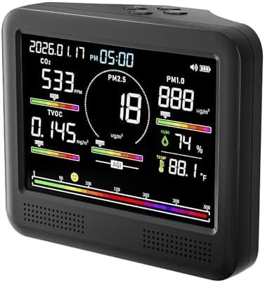 Indoor Air Quality Monitor for Home, CO2 Detector with PM2.5 PM10...