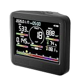 KDWKD Indoor Air Quality Monitor for Home, CO2 Detector with PM2.5 PM10, Formaldehyde TVOC Sensor, AQI Temperature Humidity Display (Black)