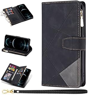 ZCDAYE Wallet Case for Samsung Galaxy S21 FE Case with 9 Card Slots Zipper Pocket Handbag Wristlet Folio Flip Cover for Samsung Galaxy S21 FE-Purple