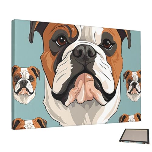 Peinture bouledogue anglais toile artistique haut de gamme pour chambre