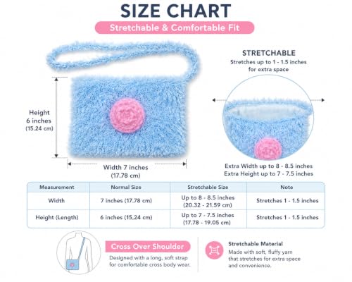 Image of Handmade Crochet Mobile Pouch for Women & Girls | Knitted Phone Holder with Wrist Strap | Cute Floral Aesthetic Mobile Cover Case | Soft Yarn Handmade Gift (Lt Blue)