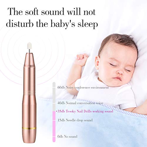 FOLAI Portable Electric Nail Drill, USB Manicure Pen Sander Polisher, Professional Compact Electrical Nail Files Electric Kit, Efile Nail Drills For Acrylic Nails, Manicure Pedicure Shape Nail Supply