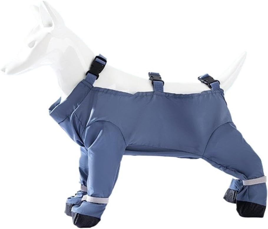 Anti-Schmutz-Hose für Hunde, wasserdichte Hundestiefel, Regenstiefel mit Hosenträgern, staubdichte Outdoor-Hose, schmutzdichte Hosenträgerstiefel, rutschfeste Pfotenschutzschuhe für S, M, L (Blau, XL)