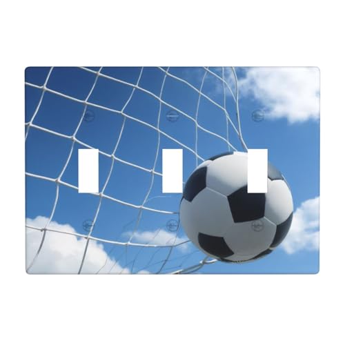 Light Switch Cover Plate Soccer 3-Gang Wall Plate 6.38x4.5