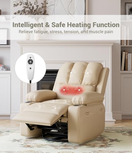 Sillón reclinable eléctrico crema con masaje miniatura 4