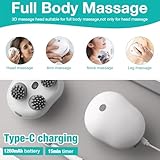 PLLYPE Elektrisches Kopfmassagegerät, Kopfmassagegerät Elektrisch, IPX7 Wasserdicht Katzen Massagegerät, Tragbar Haustier Massagegerät mit 4 Knetköpfen für Ganzkörpermassage HundeköRper Haarwachstum