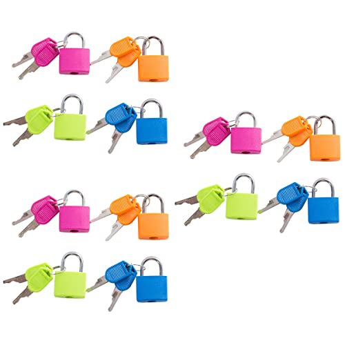 PRETYZOOM 12 peças pequenos de mini cadeados coloridos de metal para viagem, mala, mala, cadeado (co
