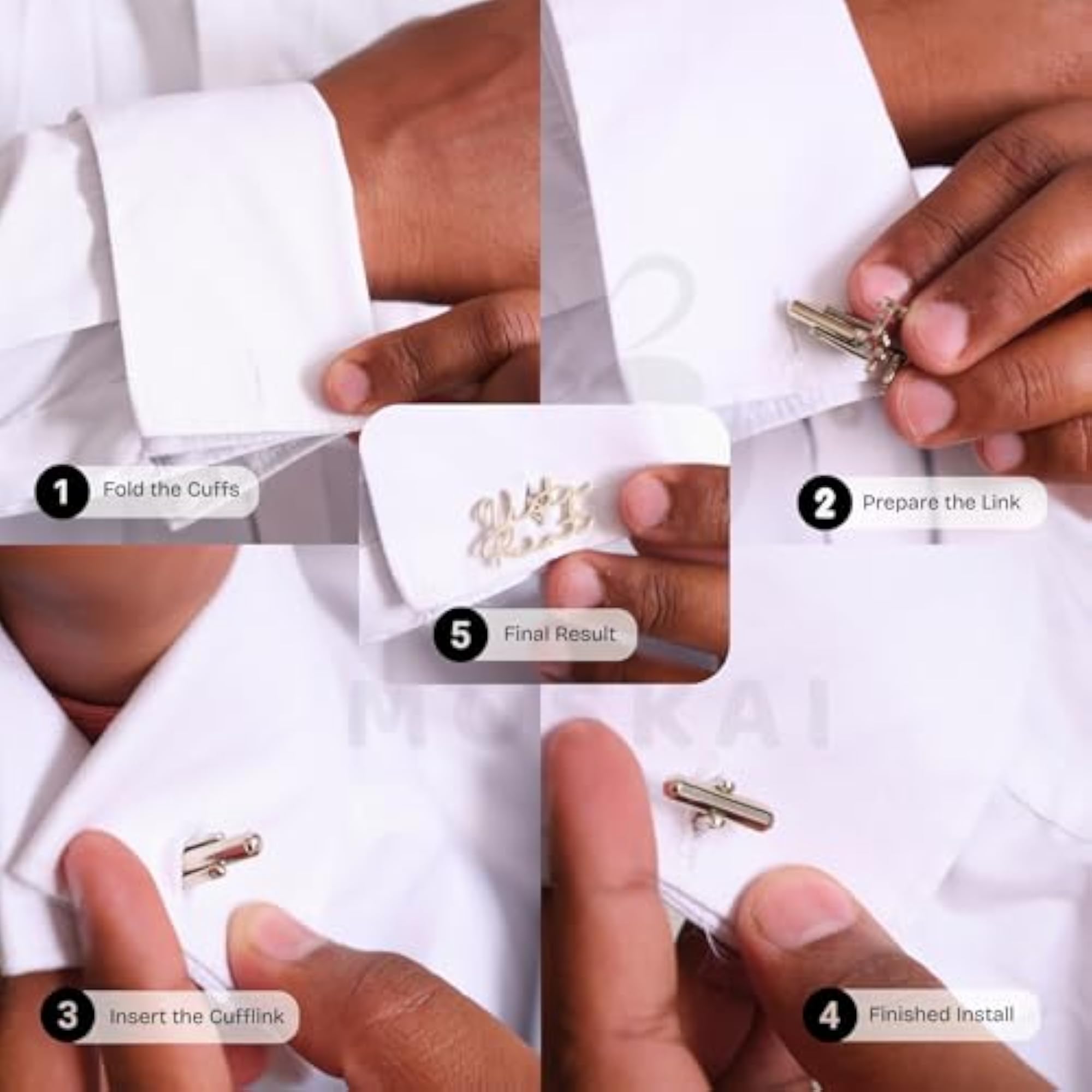 Men's Personalized Enamelled Cut-Out Initial Name Cufflinks
