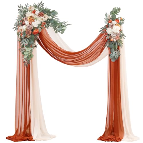 Floroom Arch Flowers with Drapes Kit (Pack of 4) -