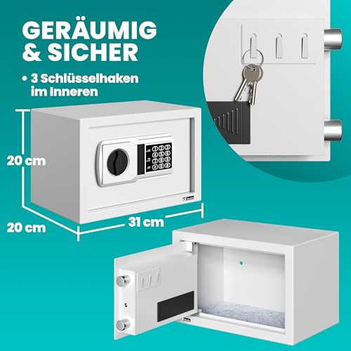 Miniatura 5 de Deuba Caja Fuerte De Seguridad Electrónica Plata Safe Para Hogar Oficina Documentos 20x31x20cm Pared Suelo