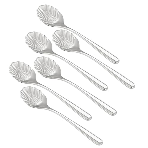 Image of Culinex 18 /8 Premium Stainless Steel 6 inch Small Spoon Set of 6 for Tea, Sugar, Dessert | Silver Rustproof Flatware, Cutlery By thinKitchen (Dora)