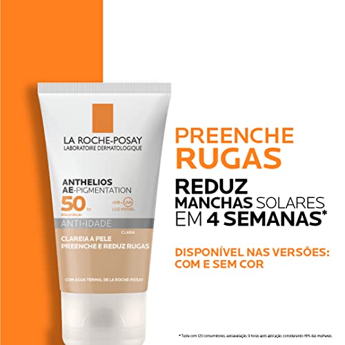 La Roche-Posay, Protetor Solar Anti-Idade com Ácido Hialurônico, Cor Clara, Textura Gel Creme, FPS50