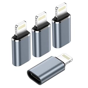 Gaef USB C auf Lightning Adapter (4 Stück), Adapter Lightning auf USB C für iPhone 14/13/12/11/X/i Pad/Airpads, PD Schnelles Laden/Datenübertragung iPhone USB Adapter, Nicht für Kopfhörer/Audio/OTG