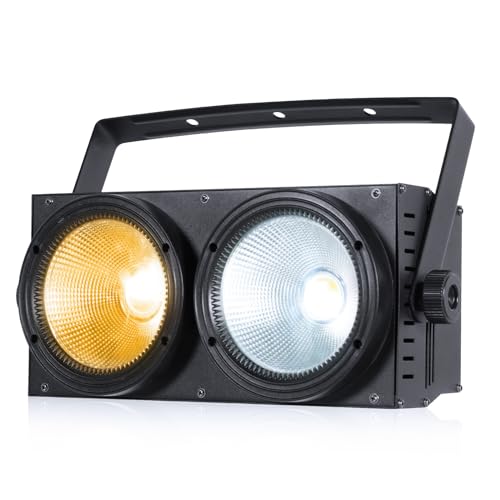 200W COB LED Stage Par Lights 2-in-1 Cool & Warm White Spotlight Stage Audience Light with DMX Control Sound Auto for DJ Theater Photostudio Party Show Wedding