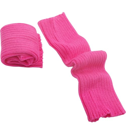 Image of FZBNSRKO Women Girls 80s Knit Leg Warmers Ribbed Long Leg Warmers for Party Sports Accessories