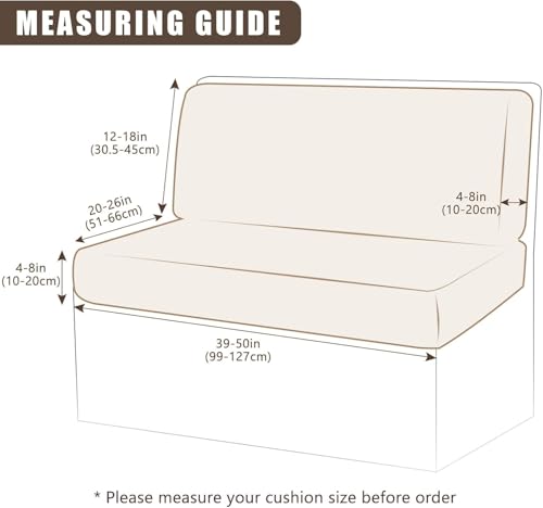 Image of SearchI PU Leather RV Dinette Cushion Covers, Stretch Camper Cushion Slipcovers for Travel Trailer Couch RV Booth Seat, Replacement Camper Sofa Chair Protector(2 Backrest Cover & 2 Bench Cover, Taupe)